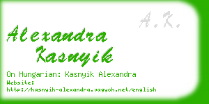 alexandra kasnyik business card